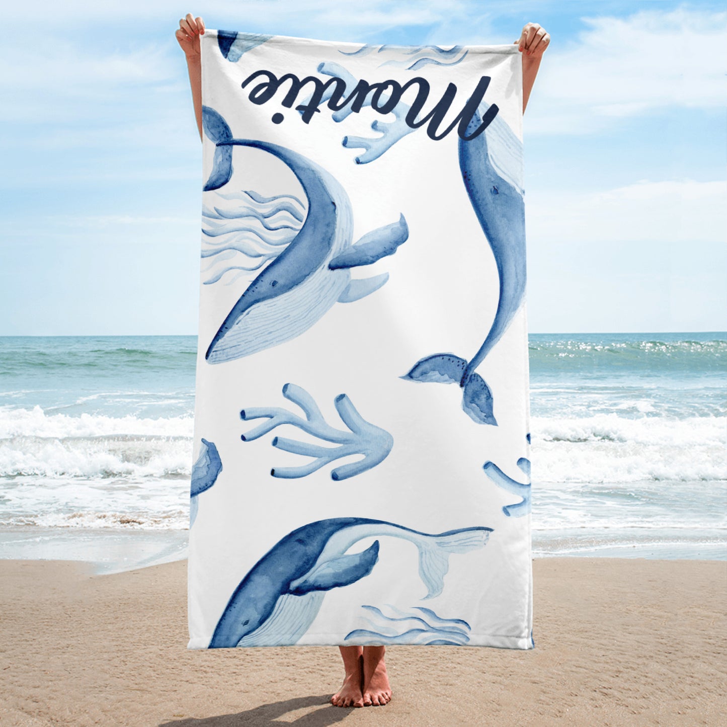 Whale Personalized Beach Towel