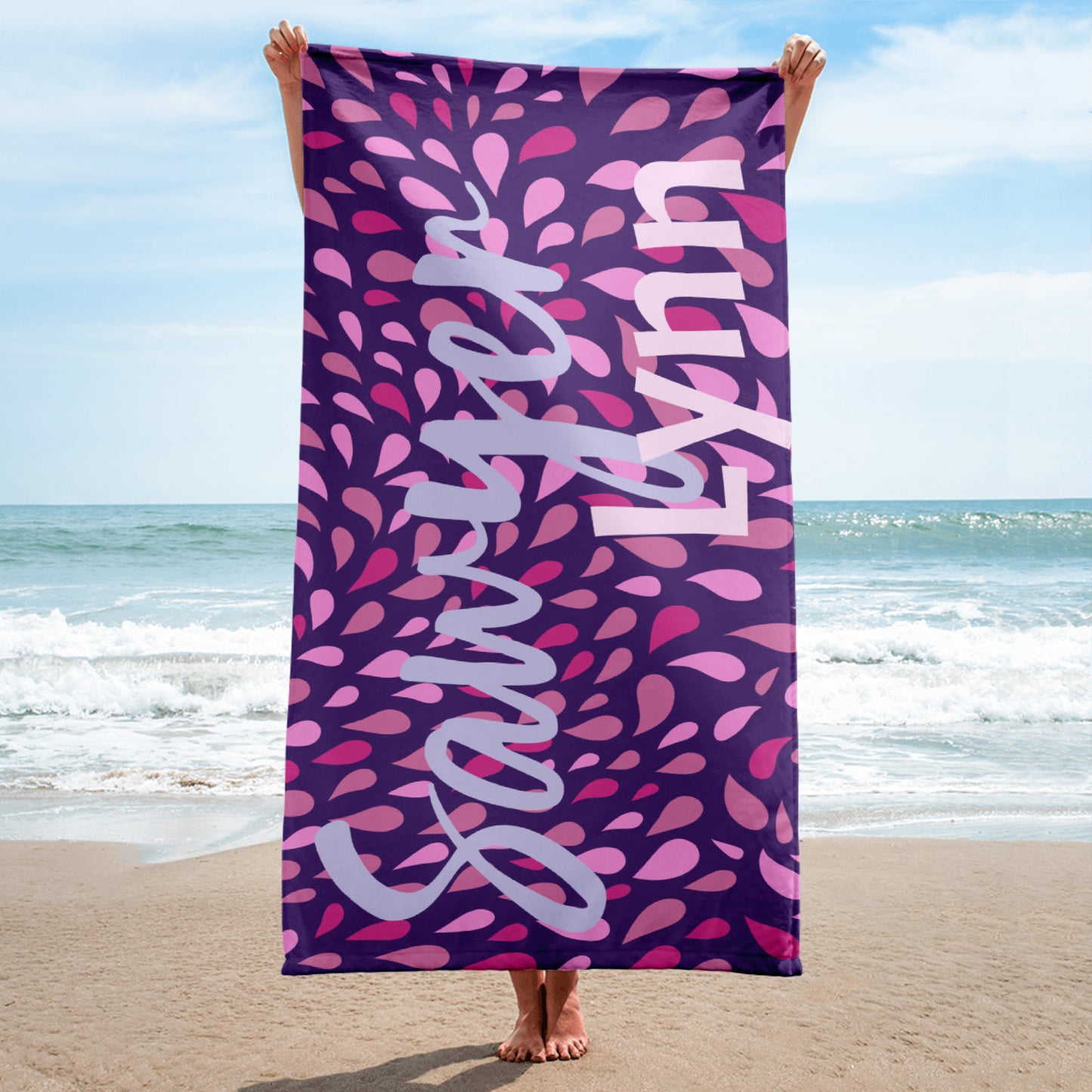 Purple Rain Personalized Beach Towel