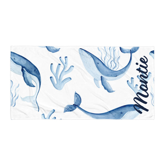 Whale Personalized Beach Towel