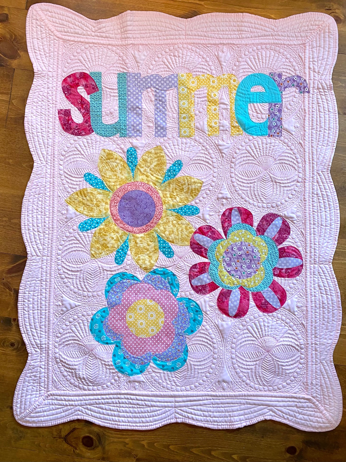 Flowers Personalized Baby Quilt