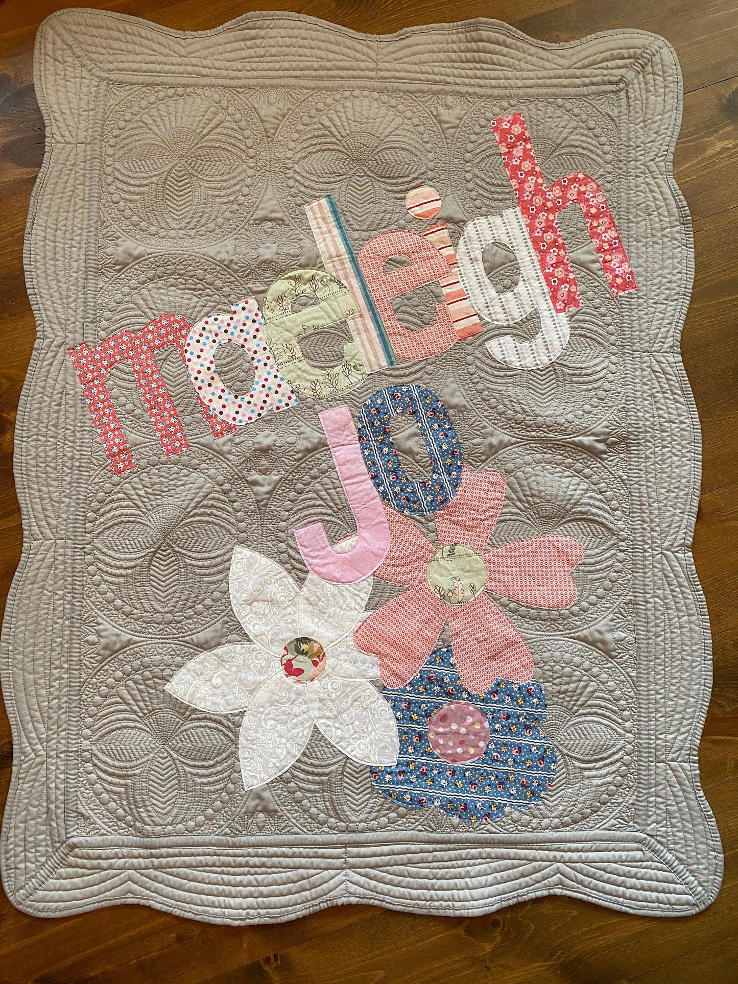 Floral Personalized Baby Quilt