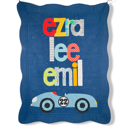 Race Car Personalized Baby Quilt